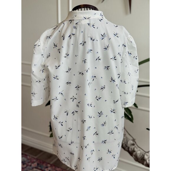 Symmetry White Blouse with Black Pattern - Picture 6 of 12